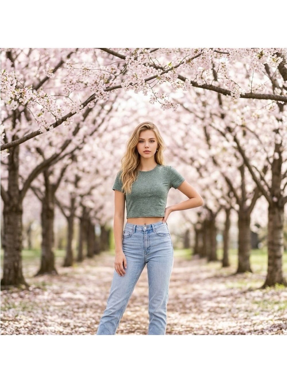 FLX Heather Green Women's Crop Top